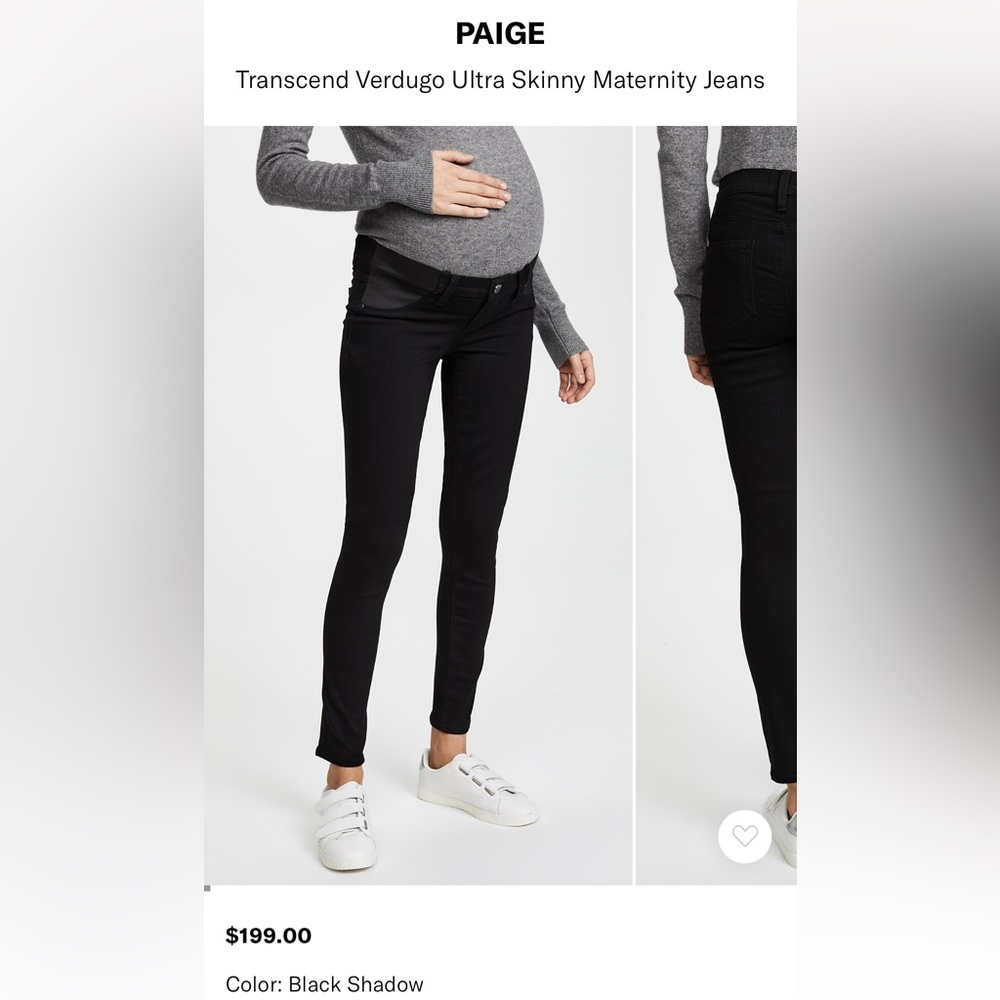 Paige black maternity jeans